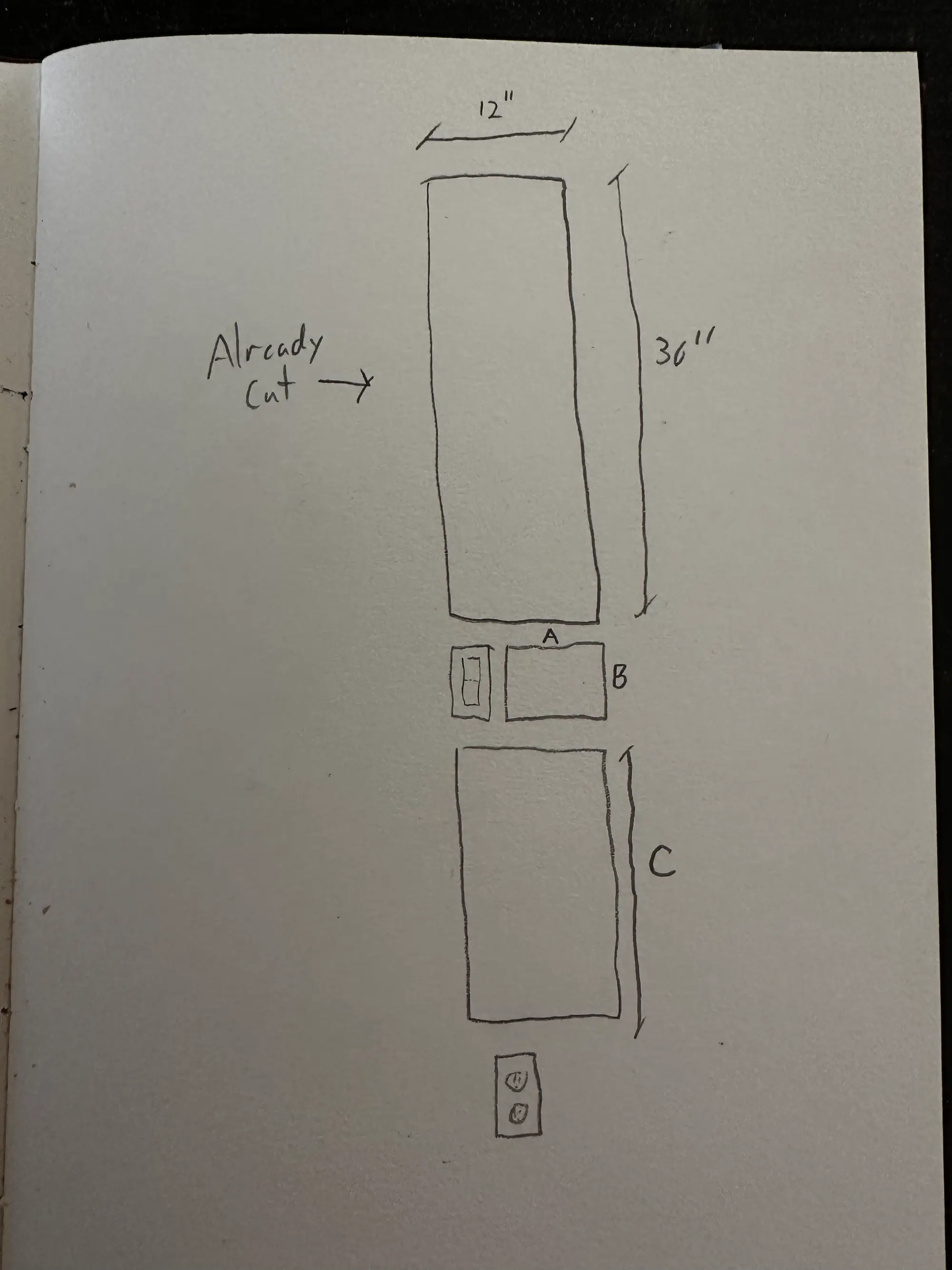 A drawing of the skateboard mount dimensions